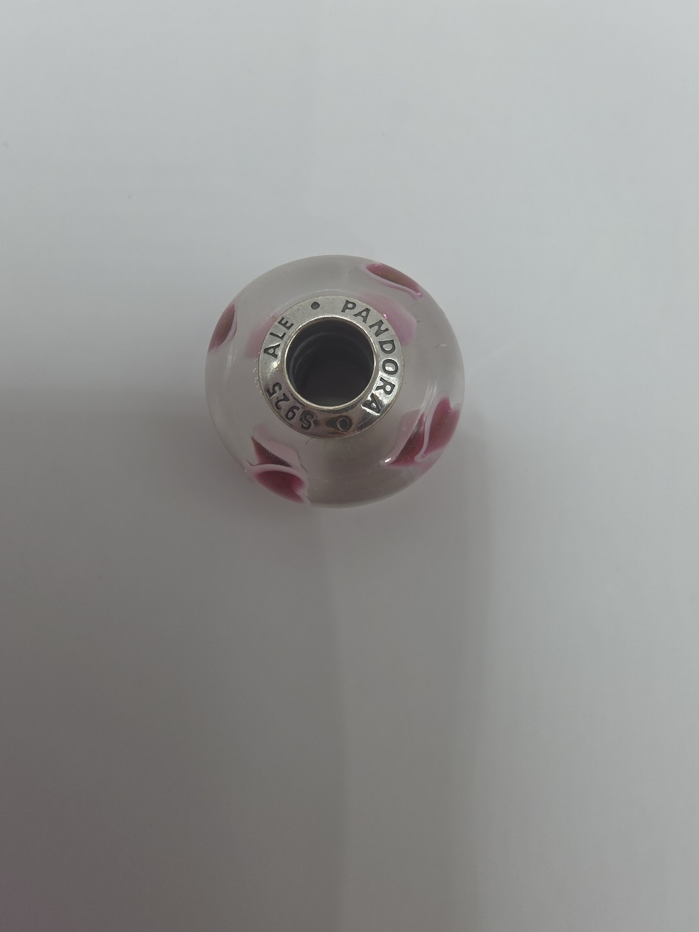 Pandora Sterling Silver Core Pink Floral Murano Charm